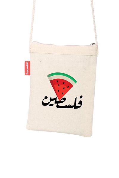 Zaytoon Triangle and Watermelon Sectional Traditional Palestine - Arabic Text Digital Printed Hanging Canvas Cloth