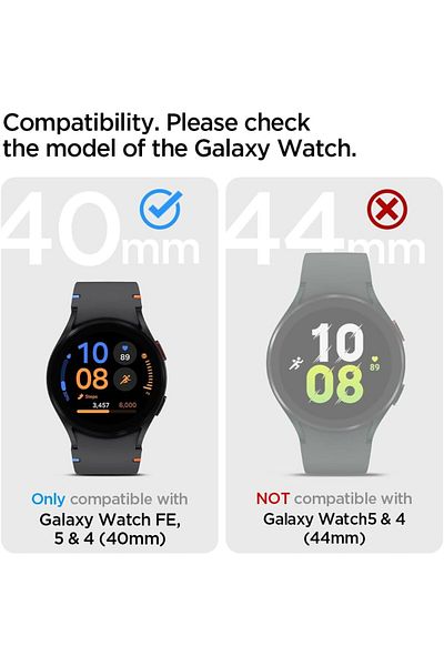 Spigen Rugged Armor PRO for Samsung Galaxy Watch FE / Watch 5 / Watch 4  Case with Band 40mm - Black