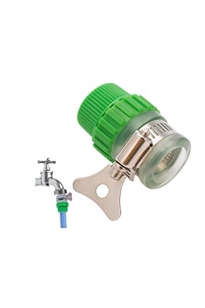 DeftHike Conector pentru furtun de apă de grădină cu clemă reglabilă și etanș...