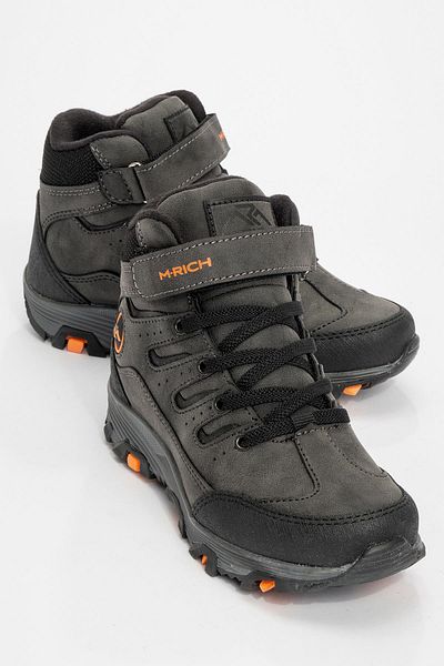 Ccway Smoked Black Kids Trekking Boots - Αντιολισθητικά και Velcro