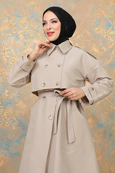 KADEEM ΔΙΠΛΗ ΚΑΜΙΖΑ ΤΥΠΟΥ TRENCH & Μπεζ