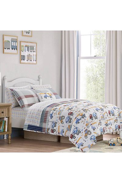 Orange Bed & Bath طقم لحاف صغير من 6 قطع مقاس فردي 218 × 167 سم من Hg Juvi - Excavator Juvi
