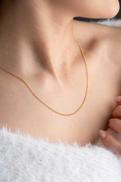 Bayar Gold 14 Ayar Altın Klasik Hayalet Zincir Kolye 1 mm