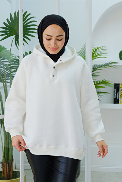 LOCCO Women's White Hooded Sweat