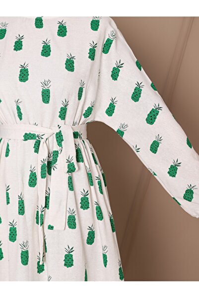 Modamorfo Φόρεμα από λινό μανίκι με ζώνη