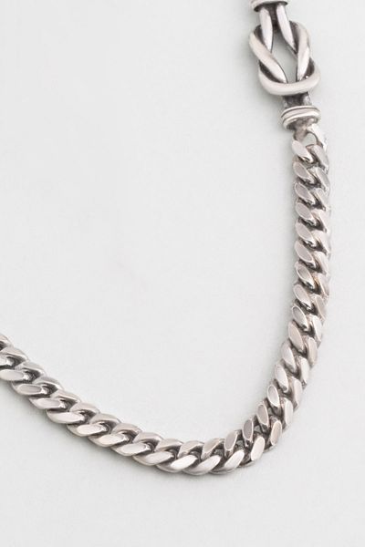 So CHIC... Italian Design Knot Detailed 55 cm Silver Men's Necklace