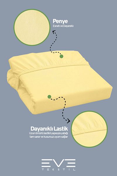 Eve Tekstil Fitted High Quality Combed Cotton Fabric Single Fitted Sheet