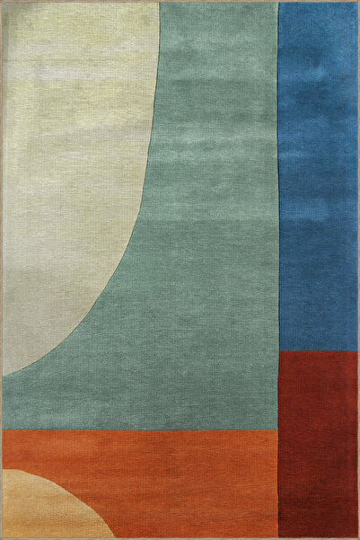 Rugs Modern Halı Berlin3 Çok Renkli Soyut Karma Geometrik Şekil Desenli Kreat...