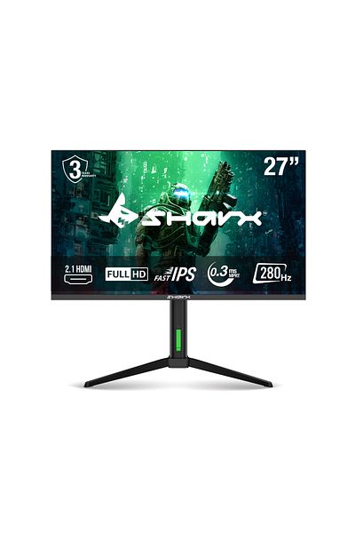 SHARX شاشة ألعاب مقاس 27 بوصة (27F280I)، OD 280 هرتز، 0.3 مللي ثانية، IPS، FHD، 2.1HDMI، حامل قابل للتعديل، إضاءة خلفية RGB