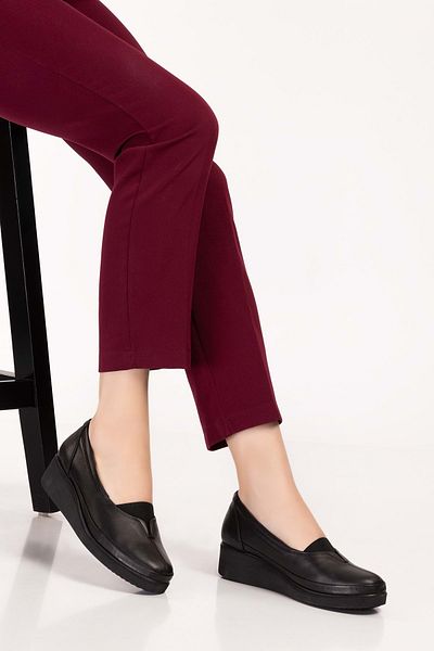 Gondol Piele autentică în interior și exterior Pantofi casual cu textura moale Ndr.101 Negru