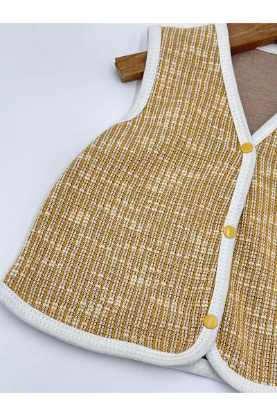 voyyo kids baby New Born Baby Knitted Vest Baby Vest with Bear Accessory