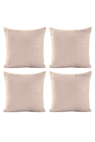 Bumedo Decorative 4-Piece Throw Pillow Cover Set - 42 X 42 cm - Light Brown