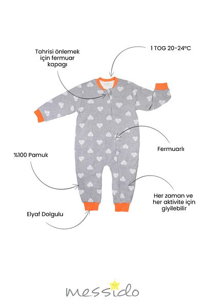 Messido 100% Cotton Sleeping Bag 1-5 Years Tog 1