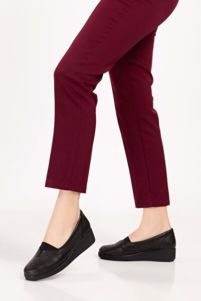 Gondol İçi Dışı Hakiki Deri Yumuşak Dokulu Günlük Ayakkabı Ndr.101 Siyah