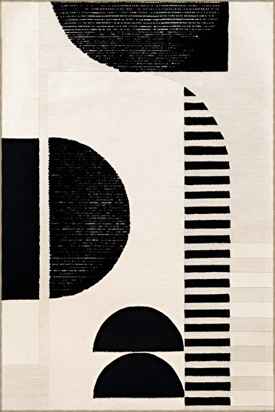 Rugs Modern Halı Berlin Siyah Bej Temalı Karma Geometrik Şekil Desenli Modern...