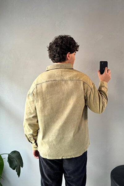 Flaw Wear Μπουφάν με κουμπιά χακί με λεπτομέρεια τσέπης