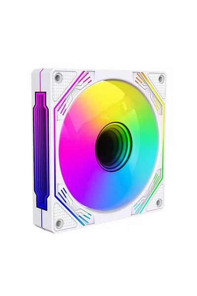 SHARX Fans ARGB Infinity (IX-120W): 3 Pack , 120mm, White, Low Noise, Light Sync, Remote, For PC.