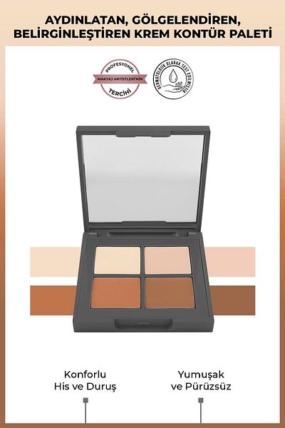 Alix Avien 4-Piece Cream Color Conturing Palette - Vanilia Bege Brown and Mokha