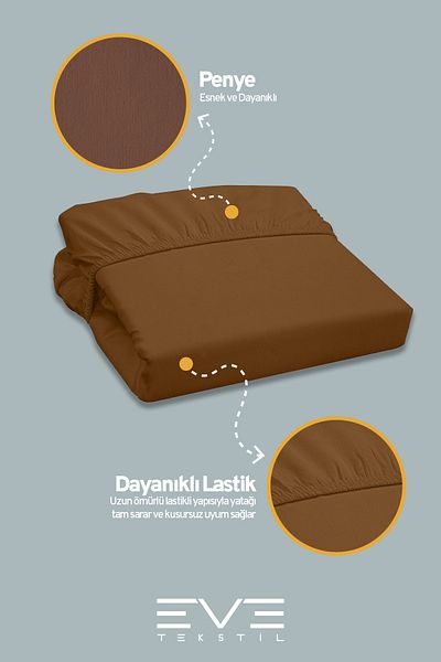 Eve Tekstil Fitted High Quality Combed Cotton Fabric Single Fitted Sheet