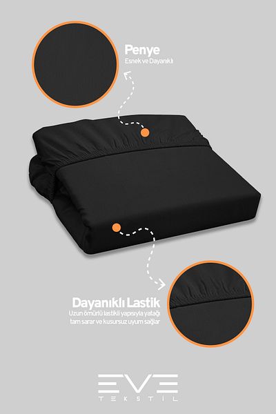 Eve Tekstil Fitted High Quality Combed Cotton Fabric Single Fitted Sheet