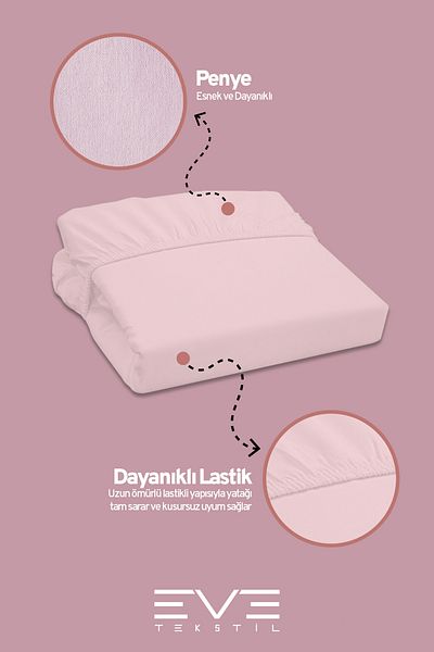Eve Tekstil Fitted High Quality Combed Cotton Fabric Single Fitted Sheet