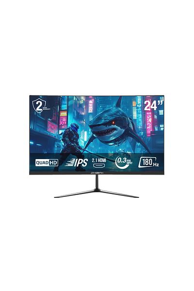 SHARX شاشة الألعاب 24Q180I 24 بوصة، معدل التحديث 180 هرتز، 1 مللي ثانية، IPS، QHD، HDMI 2.1، مزامنة الإضاءة الخلفية، FreeSync.