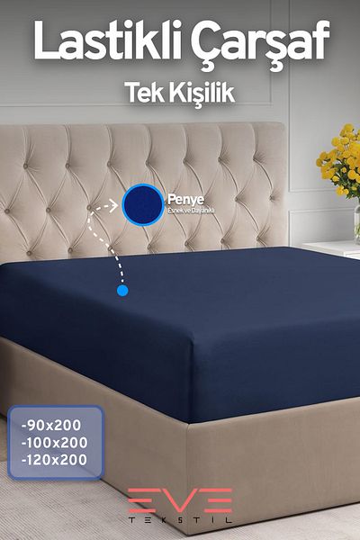 Eve Tekstil Fitted High Quality Combed Cotton Fabric Single Fitted Sheet