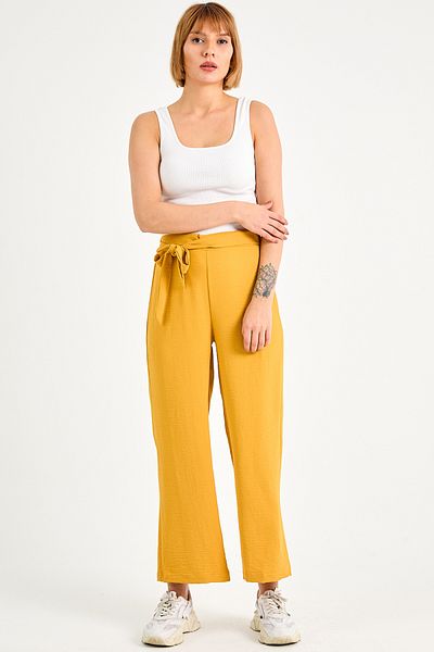 DPARİS Ayrobin Trousers with Tie Waist