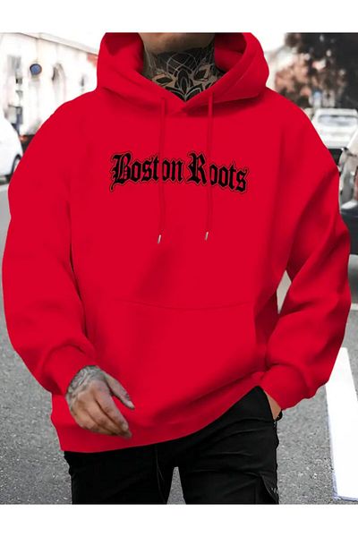 ModaSphere Bost in Boots Printed Hooded Pocket Sweatshirt