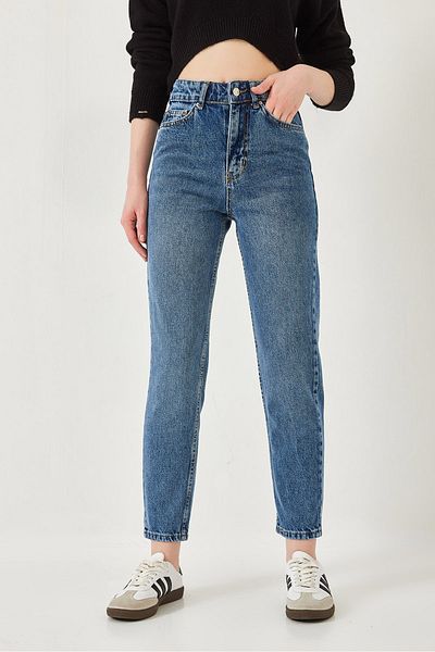 Bianco Lucci Γυναικείο Snow Washed Mom Jean παντελόνι 1003 60261309