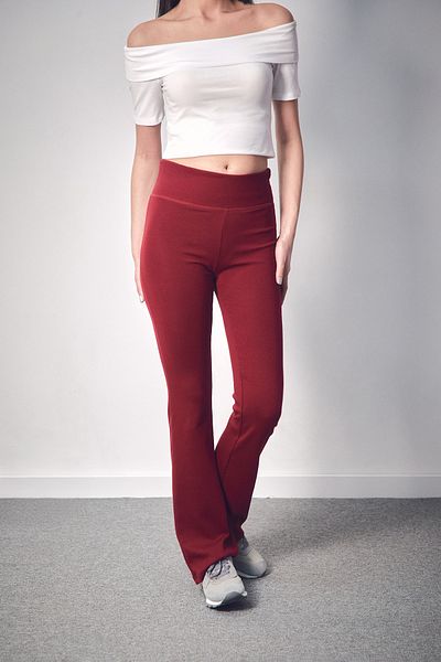 Fulla Moda Pantaloni evazați cu talie înaltă cu talie elastică