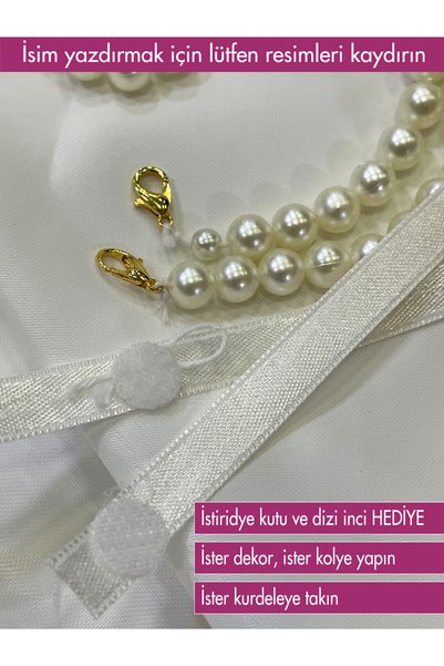 MasKEY Promise Engagement Ring Ribbon with Name Printed and Non-Spill Pearls
