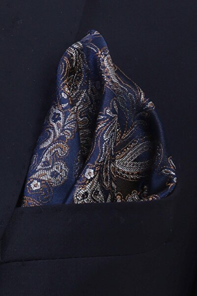 Esgue Χειροποίητη γραβάτα 7,5 εκ. Μπεζ Navy Blue με μοτίβο σταγόνας