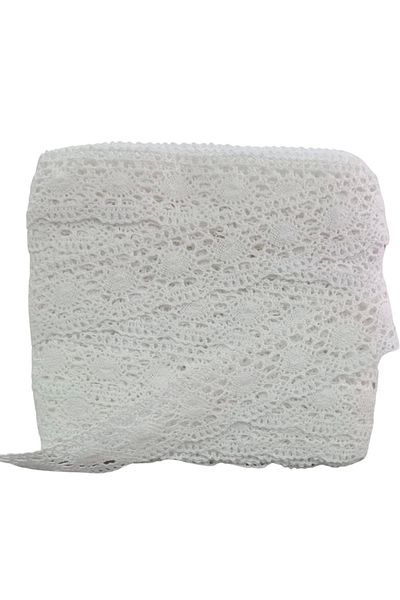 P Parla White Kopanaki Lace - 5 cm Almond Model, 10 Meters