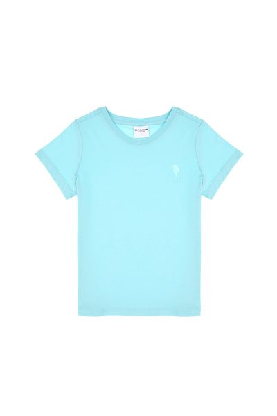 U.S. Polo Assn. Boy's Aqua Basic Crew Neck T-Shirt 50306502-Vr007