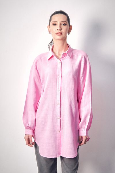 Fulla Moda Basic Oversize Linen Shirt