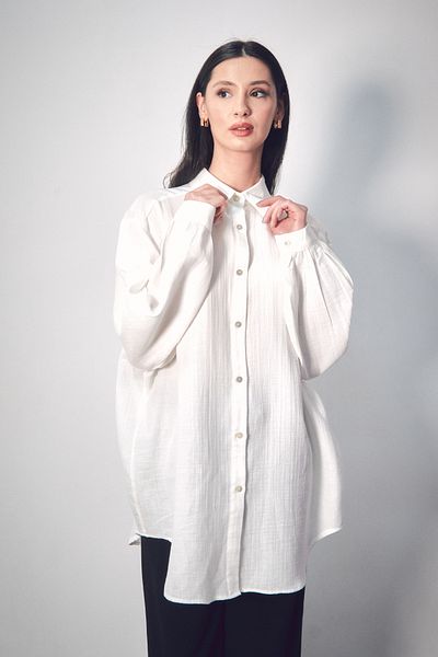 Fulla Moda Basic Oversize Linen Shirt