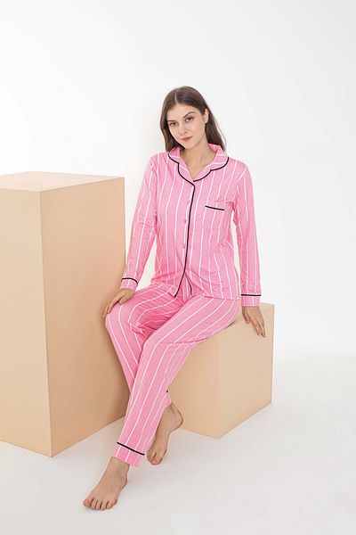 GUAVA+ Gloria Series Front Button Long Sleeve Women's Pjamas Suit