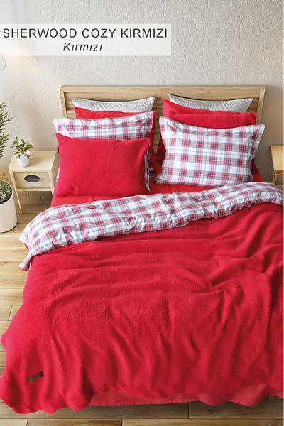 İyi Geceler İstanbul Sherwood Cozy Red Double Bedspread Set