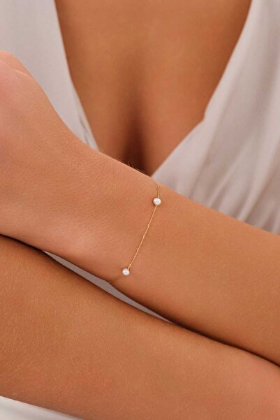Zeynepli gold & jewelry 14 Ayar Altın İncili Bileklik