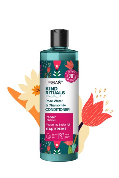 Urban Care Kind Rituals Rose Water & Chamomile Repairing Hair Care Cream 98% Natural