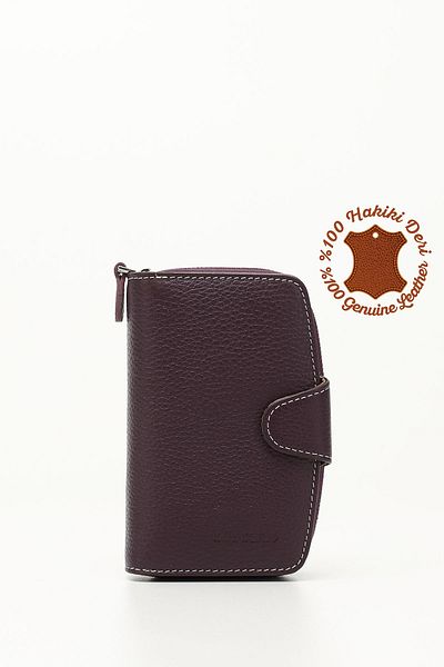 GÖNDERİ(R) PURPLE ANTHRACITE Genuine Leather Women's Wallet 06518