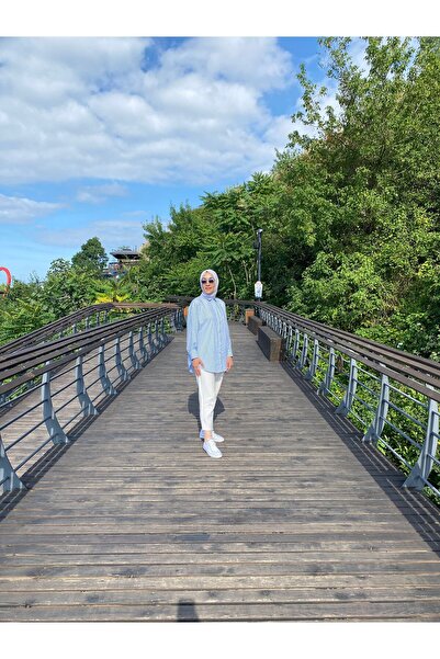 Gökkuşağı Bymn Model Lüx Kalite Taş Baskılı Çizgili Gömlek