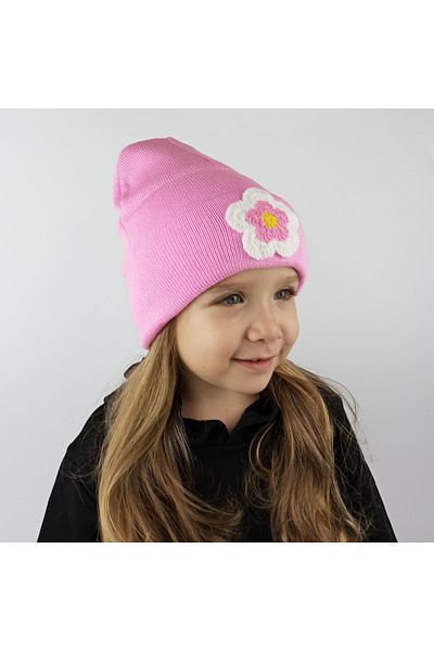 woodycord Kids-Youth Knitwear Beret - Cute Floral Pattern
