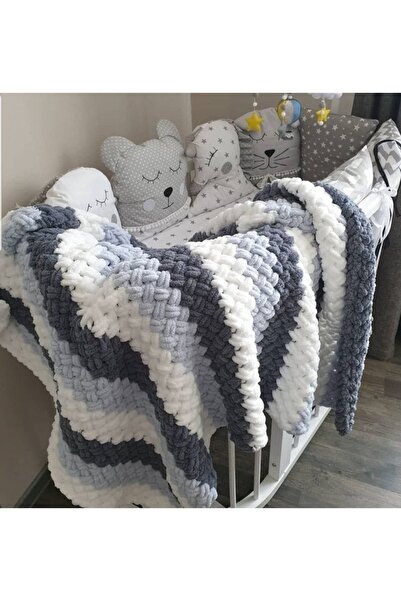 KAMİKAM М'яка оксамитова ковдра Alize 100 X 100 см, в'язана вручну, для немовлят