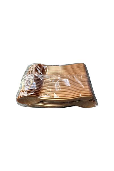 omeyva Plastik Şeffaf Altın Sarı Gold Sup Kaşık - Tatlı Dondurma Kaşığı - 12....
