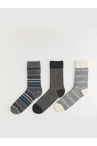 LC Waikiki Accessories Karışık Desenli Erkek Soket Çorap 3'lü