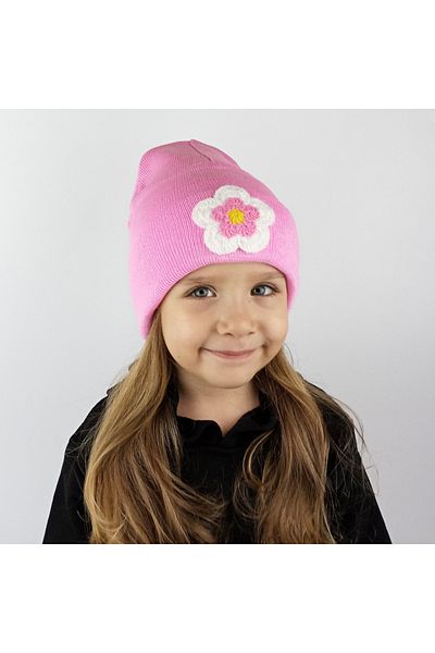 woodycord Kids-Youth Knitwear Beret - Cute Floral Pattern