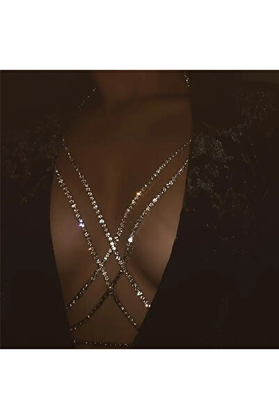 Lovisa EL YAPIMI KRİSTAL TAŞLI GÖĞÜS KOLYESİ, SU YOLU GÖĞÜS ZİNCİRİ