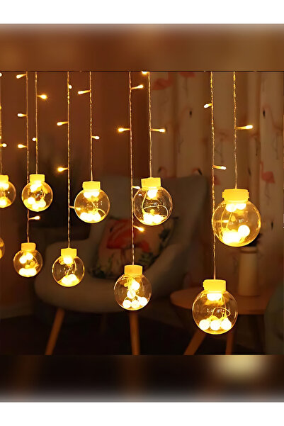 rkm store Top Led Dekoratif Saçaklı Perde Işık – 8 Fonksiyonlu Fişli Günışığı Ampul Led Aydınlatma
